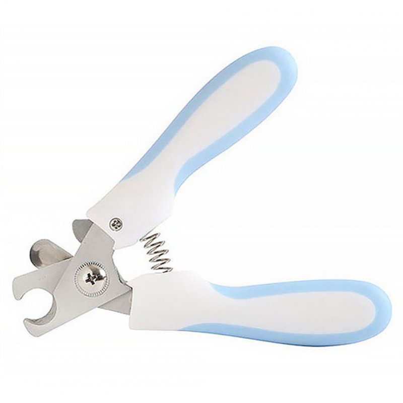 Pet Toe Care Stainless Steel Nail Clippers Grooming Tool Light blue_Large without file