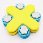 Pet Turntable Slow Feeder Dispenser Interactive Enrichment Toys Pet Supplies For Large Small Smart Dogs yellow