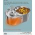 Pet Water Dispenser Drinking Fountain 3L Stainless Steel Double Bowl Feeding Water Feeder Silver US Plug