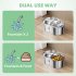 Pet Water Dispenser Drinking Fountain 3L Stainless Steel Double Bowl Feeding Water Feeder Silver US Plug