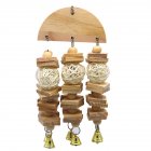 Pet Wooden Hanging Chewing Toys Rattan Ball Wooden Block Climbing Ladder With Bells For Large Medium Small Parrot primary color