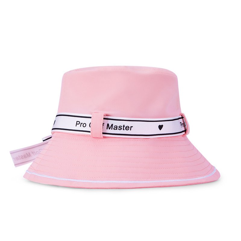 Pgm Golf Cap For Women Bowknot Bandage Bucket Hat Summer Sunshade Sunscreen Inner Sweatband Headwear MZ056-light pink default item