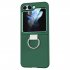 Phone Case Hinge Protection Shockproof PC Protective Cover With Ring Holder For Galaxy Z Flip 5 Smart Phones dark green