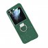 Phone Case Hinge Protection Shockproof PC Protective Cover With Ring Holder For Galaxy Z Flip 5 Smart Phones dark green
