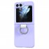 Phone Case Hinge Protection Shockproof PC Protective Cover With Ring Holder For Galaxy Z Flip 5 Smart Phones dark green