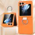 Phone Case Hinge Protection Shockproof PC Protective Cover With Ring Holder For Galaxy Z Flip 5 Smart Phones dark green