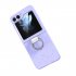 Phone Case Hinge Protection Shockproof PC Protective Cover With Ring Holder For Galaxy Z Flip 5 Smart Phones dark green