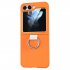 Phone Case Hinge Protection Shockproof PC Protective Cover With Ring Holder For Galaxy Z Flip 5 Smart Phones dark green