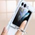 Phone Case Hinge Protection Shockproof PC Protective Cover With Ring Holder For Galaxy Z Flip 5 Smart Phones dark green
