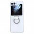 Phone Case Hinge Protection Shockproof PC Protective Cover With Ring Holder For Galaxy Z Flip 5 Smart Phones dark green