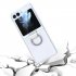 Phone Case Hinge Protection Shockproof PC Protective Cover With Ring Holder For Galaxy Z Flip 5 Smart Phones dark green