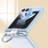 Phone Case Hinge Protection Shockproof PC Protective Cover With Ring Holder For Galaxy Z Flip 5 Smart Phones dark green