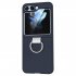 Phone Case Hinge Protection Shockproof PC Protective Cover With Ring Holder For Galaxy Z Flip 5 Smart Phones dark green