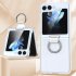 Phone Case Hinge Protection Shockproof PC Protective Cover With Ring Holder For Galaxy Z Flip 5 Smart Phones dark green