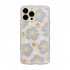 Phone Case Strawberry Flower Pattern Wavy Edge Smart Phone Protective Cover Compatible for IPhone 15 14 13 Pro Max Transparent blueberry flowers 15 Pro MAX