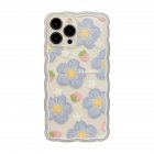 Phone Case Strawberry Flower Pattern Wavy Edge Smart Phone Protective Cover