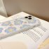 Phone Case Strawberry Flower Pattern Wavy Edge Smart Phone Protective Cover Compatible for IPhone 15 14 13 Pro Max Transparent blueberry flowers 15 Pro
