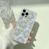 Phone Case Strawberry Flower Pattern Wavy Edge Smart Phone Protective Cover Compatible for IPhone 15 14 13 Pro Max Transparent blueberry flowers 15 Pro