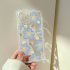 Phone Case Strawberry Flower Pattern Wavy Edge Smart Phone Protective Cover Compatible for IPhone 15 14 13 Pro Max Transparent blueberry flowers 15 Pro