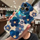 Phone Case Watercolor / Oil Painting Flowers For Iphone Series Protective Cover watercolor blue 14 Pro Max
