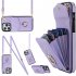 Phone Case With Adjustable Ring Holder Lanyard Wallet Bag Phone Case Protective Shockproof Leather Case For IPhone 15 off white iPhone15Promax