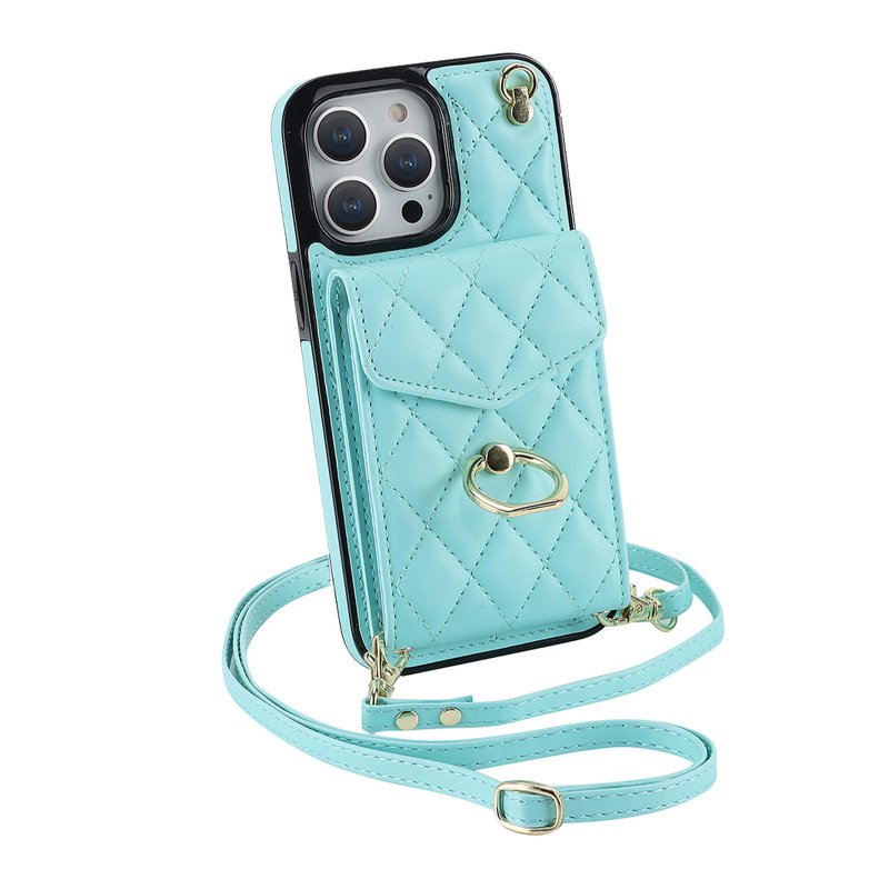 Phone Case With Adjustable Ring Holder Lanyard Wallet Bag Phone Case Protective Shockproof Leather Case