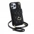 Phone Case With Adjustable Ring Holder Lanyard Wallet Bag Phone Case Protective Shockproof Leather Case For IPhone 15 brown iPhone15