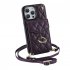 Phone Case With Adjustable Ring Holder Lanyard Wallet Bag Phone Case Protective Shockproof Leather Case For IPhone 15 brown iPhone15