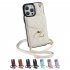 Phone Case With Adjustable Ring Holder Lanyard Wallet Bag Phone Case Protective Shockproof Leather Case For IPhone 15 brown iPhone15