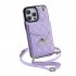 Phone Case With Adjustable Ring Holder Lanyard Wallet Bag Phone Case Protective Shockproof Leather Case For IPhone 15 brown iPhone15