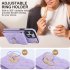 Phone Case With Adjustable Ring Holder Lanyard Wallet Bag Phone Case Protective Shockproof Leather Case For IPhone 15 deep purple iPhone15Pro
