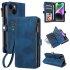 Phone Case With Card Holder Magnetic Closure Zipper Pouch PU Leather Stand Shockproof Case Compatible For IPhone 15 black iPhone 15 plus