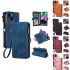 Phone Case With Card Holder Magnetic Closure Zipper Pouch PU Leather Stand Shockproof Case Compatible For IPhone 15 black iPhone 15 plus