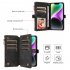 Phone Case With Card Holder Magnetic Closure Zipper Pouch PU Leather Stand Shockproof Case Compatible For IPhone 15 black iPhone 15 plus