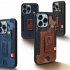 Phone Case Wristband Wallet Style Case With Card Slot camouflage brown for iPhone14 PRO