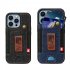 Phone Case Wristband Wallet Style Case With Card Slot camouflage blue for iPhone14plus
