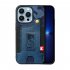 Phone Case Wristband Wallet Style Case With Card Slot camouflage blue for iPhone14plus