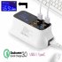 Phone Charger 8 USB Ports LCD Display Smart Charging Station Travel Portable Charger for iPhone Samsung Xiaomi  QC3 0 US Plug