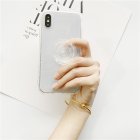 Phone Holder Transparent Round Foldable Clip Socket Telescopic Finger Ring Bracket Compatible For Huawei Xiaomi White