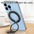Phone Ring Holder Finger Kickstand Retractable 360   Rotation Thin Cell Phone Back Grip Foldable Cellphone Stand silver