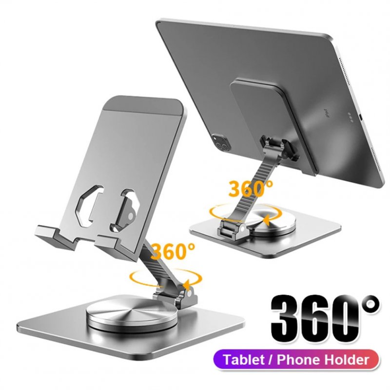 Phone Stand 360-degree Rotatable Angle Height Adjustable Foldable Desktop Tablet Phone Holder Bracket gray