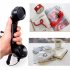 Phone Telephone Anti radiation Receivers Universal Fashion Retro Cell Phone Handset External Microphone White