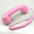 Phone Telephone Anti radiation Receivers Universal Fashion Retro Cell Phone Handset External Microphone White