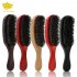 Pig Bristle Wave Brush Hair Comb Hair Beard Comb Large Curved Comb  Black handle Normal specifications