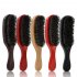 Pig Bristle Wave Brush Hair Comb Hair Beard Comb Large Curved Comb  Black handle Normal specifications