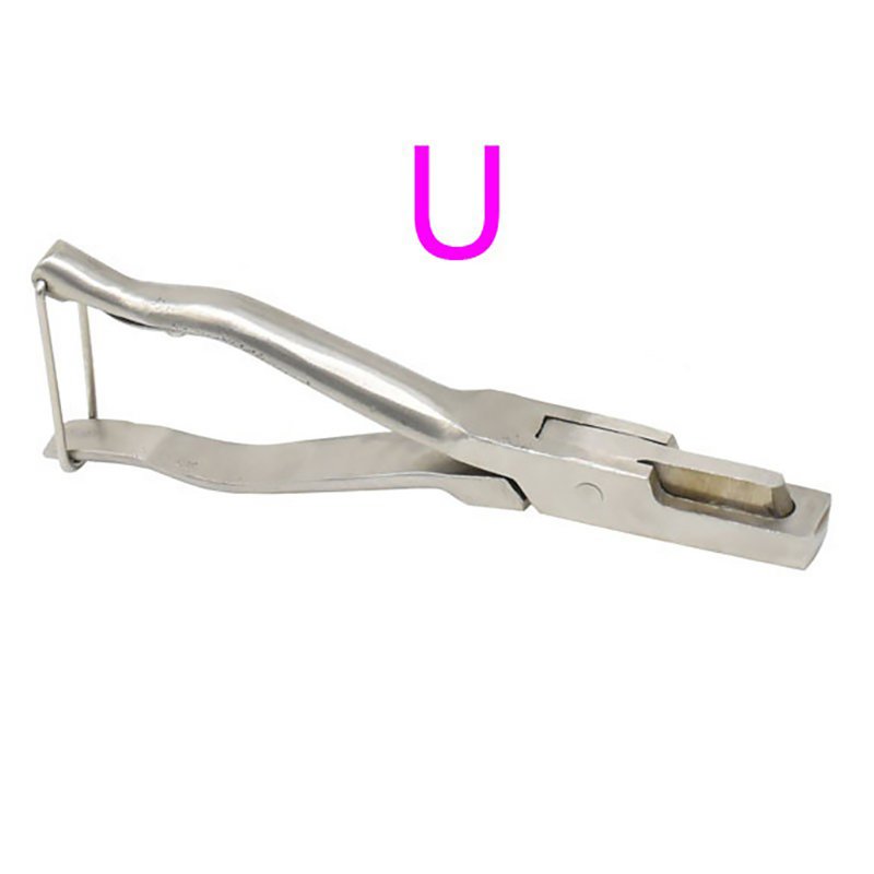 Pig Ear Plier Stainless Steel Pig Ear Punch Pliers U Shaped V Shaped Animal Ear Pliers Veterinary Ear Marking Pliers Animal Identify Tool