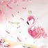 Pink Flamingo Feather Wall Stickers Diy Self adhesive Girl Room Bedroom Home Decor 40   60cm
