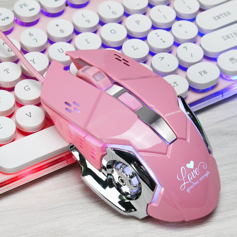 Wholesale Pink Game Mouse 3200dpi White Light Usb Optical Wired Mouse