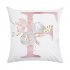 Pink Letter Printing Polyester Peach Skin Throw Pillow Cover 18  45 45cm