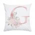 Pink Letter Printing Polyester Peach Skin Throw Pillow Cover 16  45 45cm